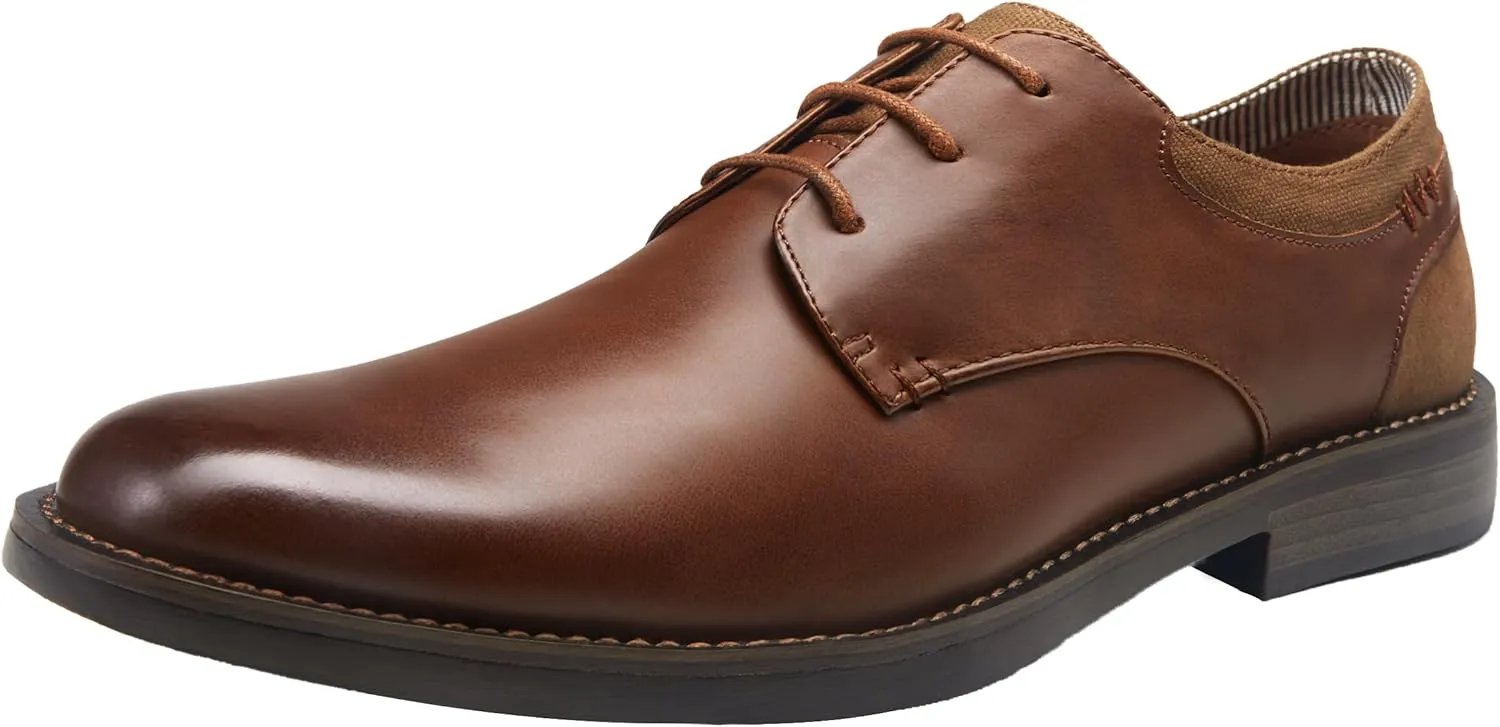 Jousen Mens Dress Shoes Retro Plain Toe Business Casual Oxfords Dress Shoes for Men