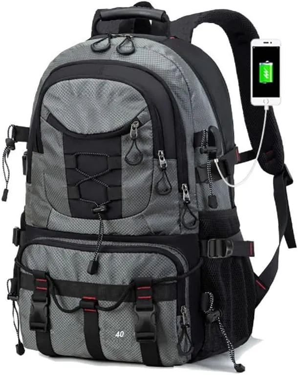 JSEIAJB Large Capacity Multi Compartment Waterproof Travel Bag with Hiking Backpack