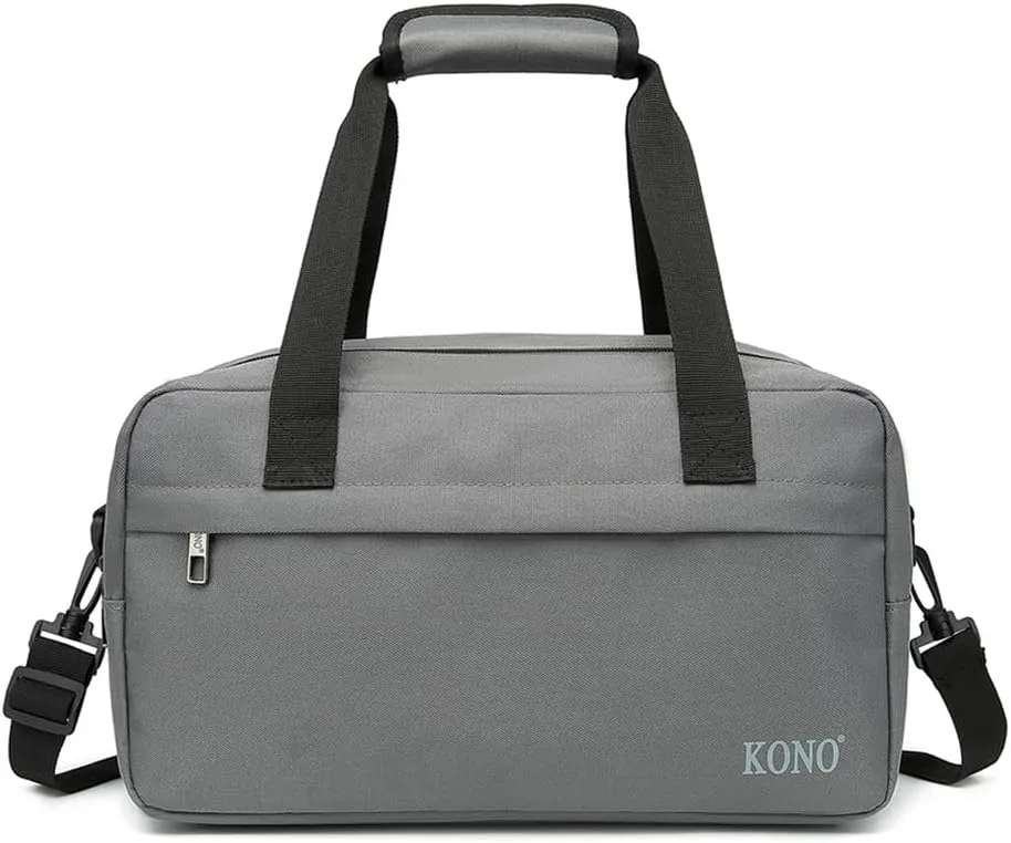 Kono Travel Duffel - 14L Under Seat Carry-On Sports Tote Gym Weekender Overnight Bag - 13.78"x7.87"x7.87" Gray