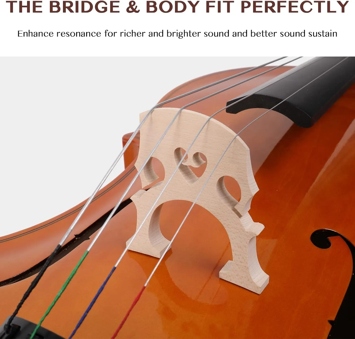 Ktaxon Full-Size Cello, Beginner Cello 4/4, Acoustic Cello Kit with Portable Bag, Bow, Bridge, Rosin, Adults & Kids String Musical Instruments(Nature)