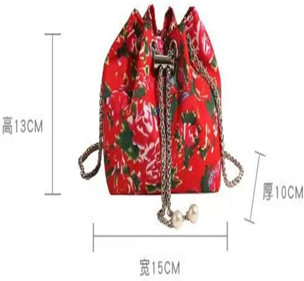 Ladies' Crossbody Bag, Shoulder Bag, Chain Bag, Hand-Held Bucket Bag, Large Flower Fashionable Large Capacity Bag