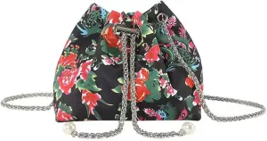 Ladies' Crossbody Bag, Shoulder Bag, Chain Bag, Hand-Held Bucket Bag, Large Flower Fashionable Large Capacity Bag