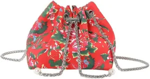 Ladies' Crossbody Bag, Shoulder Bag, Chain Bag, Hand-Held Bucket Bag, Large Flower Fashionable Large Capacity Bag