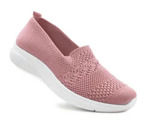 LANA Womens Slip On Breathable Mesh Trainer Pumps in Pink