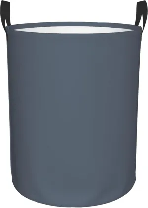 Large Laundry Hamper Bag, Solid Plain Blue Gray Elegant Modern Laundry Basket Collapsible Waterproof Storage Basket for College Dorm, Family Essentials