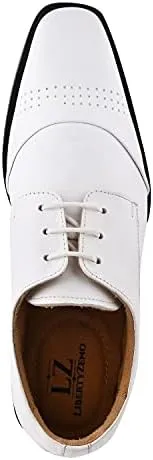 LIBERTYZENO Mens Croco Lizard Print Genuine Leather Adults Slip On & Lace Up Oxford Dress Shoes for Easter Gift