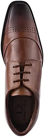 LIBERTYZENO Mens Croco Lizard Print Genuine Leather Adults Slip On & Lace Up Oxford Dress Shoes for Easter Gift