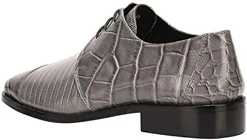 LIBERTYZENO Mens Croco Lizard Print Genuine Leather Adults Slip On & Lace Up Oxford Dress Shoes for Easter Gift