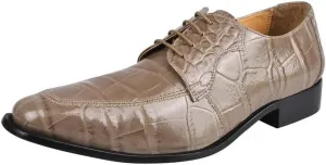 LIBERTYZENO Mens Croco Lizard Print Genuine Leather Adults Slip On & Lace Up Oxford Dress Shoes for Easter Gift