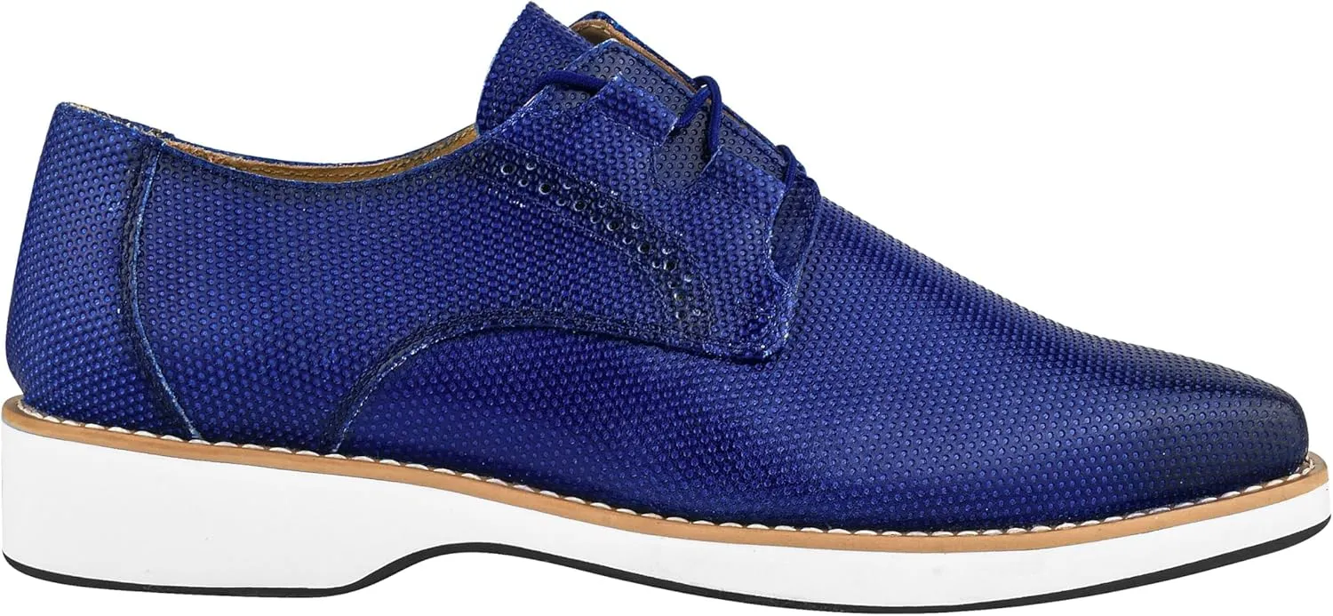 LIBERTYZENO Mens EEL Print Knitted Design Genuine Leather Adults Lace Up Oxford Dress Shoes for Easter Gift LS-112