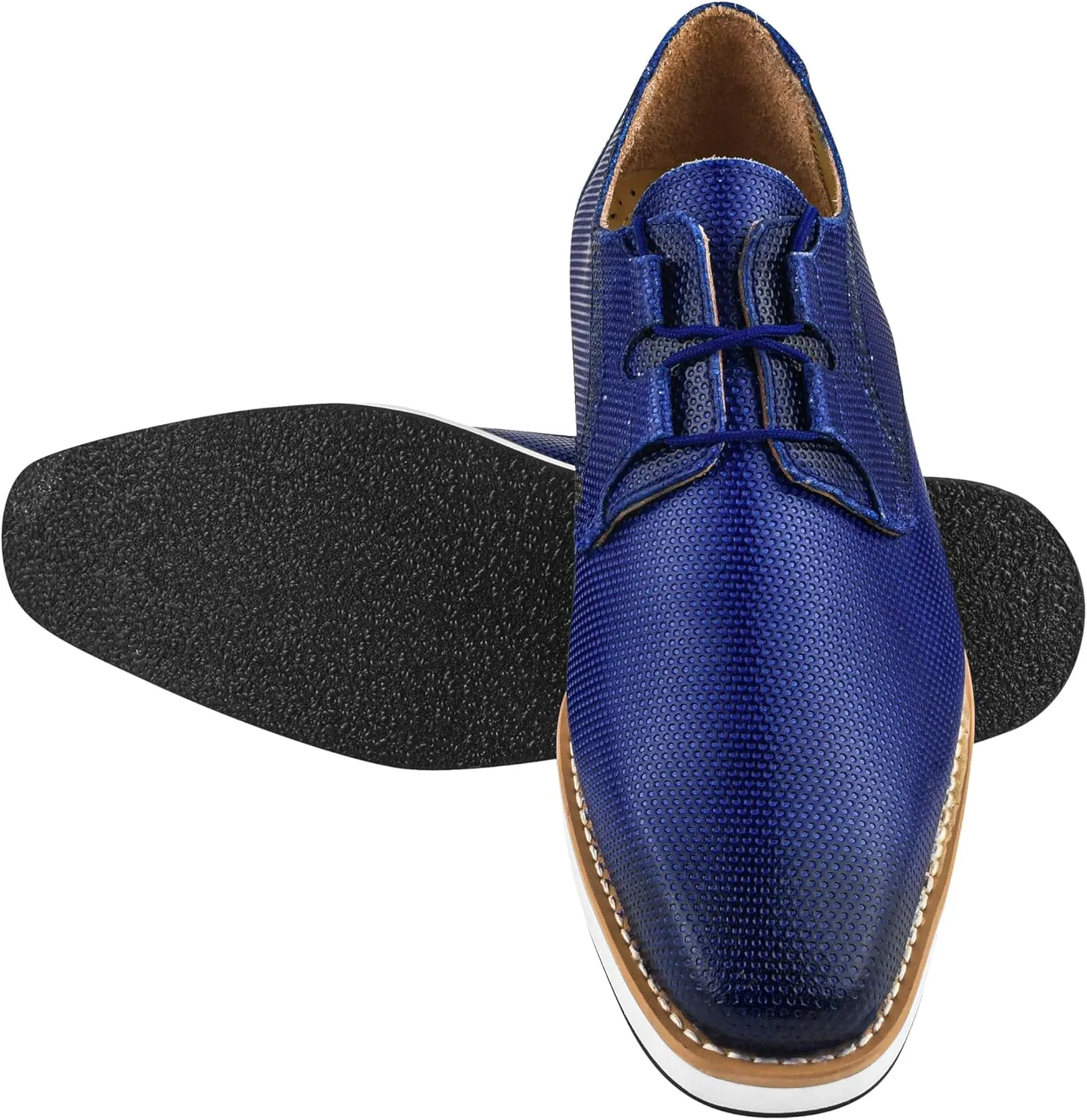 LIBERTYZENO Mens EEL Print Knitted Design Genuine Leather Adults Lace Up Oxford Dress Shoes for Easter Gift LS-112