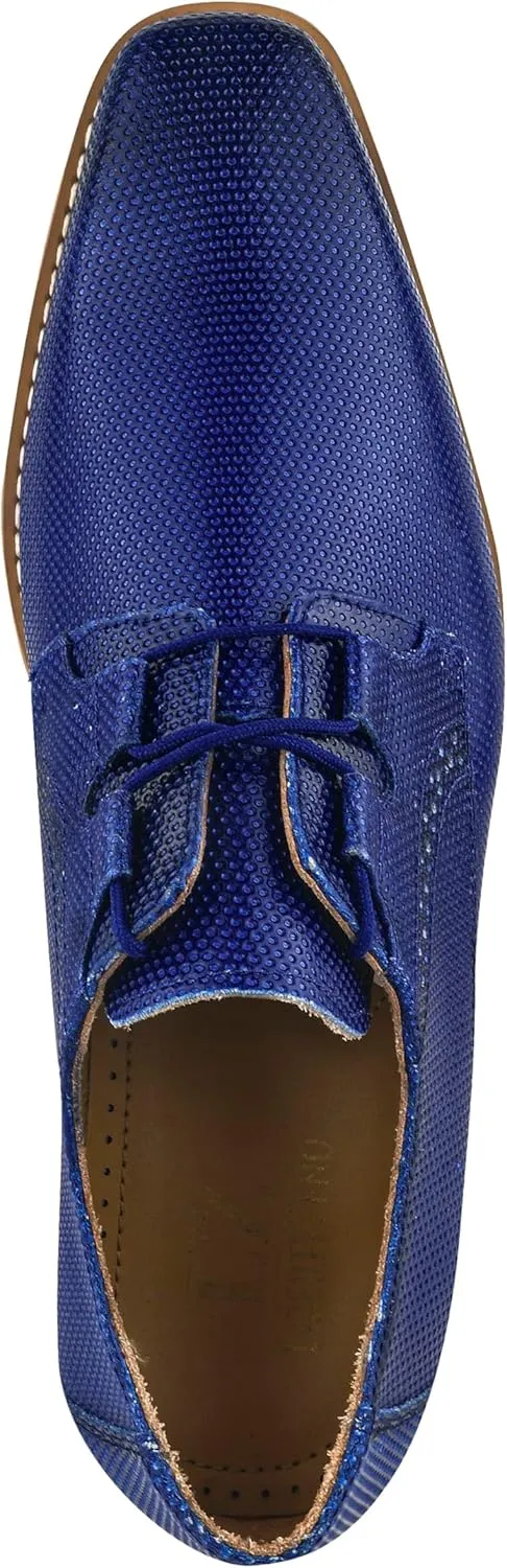 LIBERTYZENO Mens EEL Print Knitted Design Genuine Leather Adults Lace Up Oxford Dress Shoes for Easter Gift LS-112