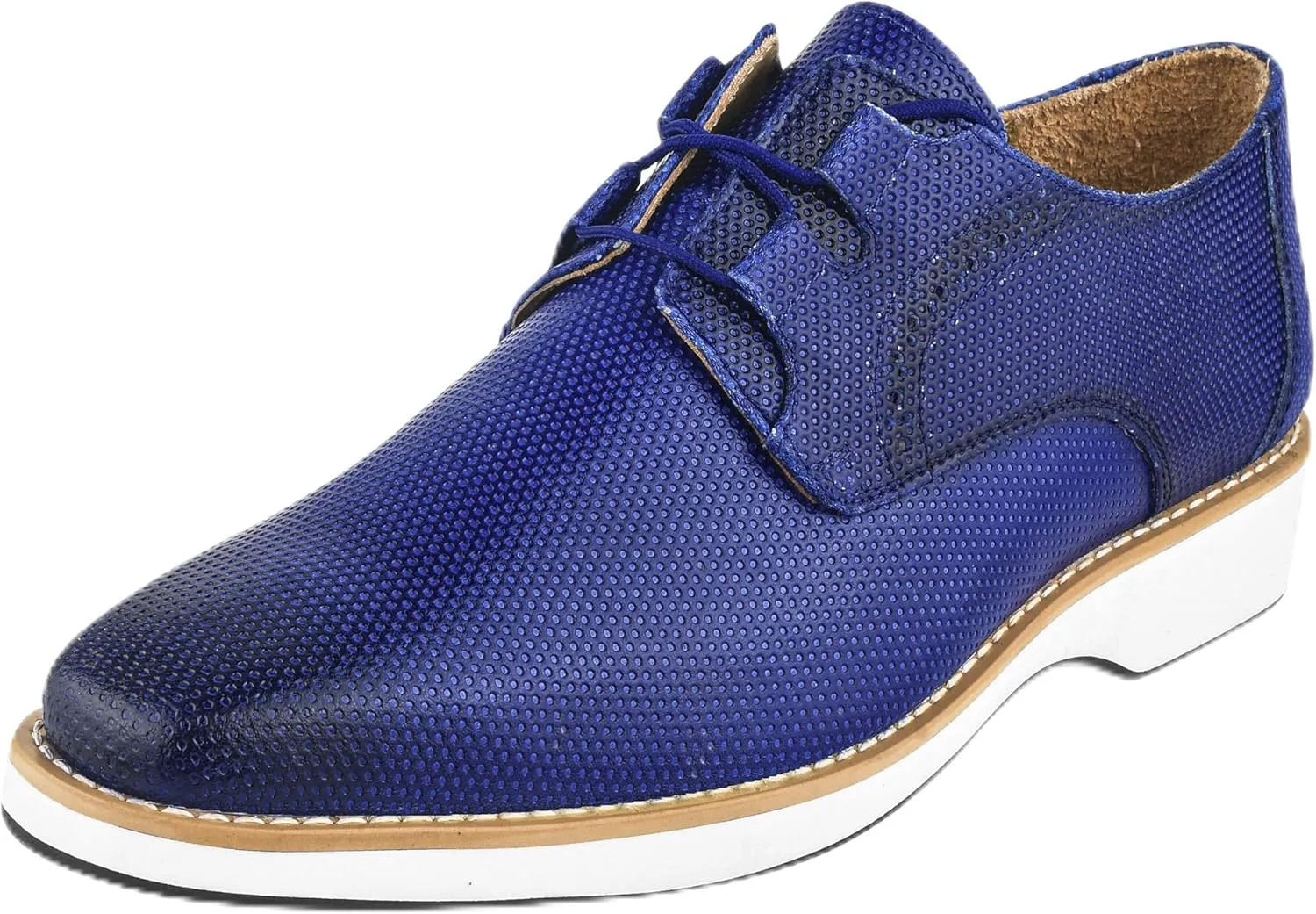 LIBERTYZENO Mens EEL Print Knitted Design Genuine Leather Adults Lace Up Oxford Dress Shoes for Easter Gift LS-112
