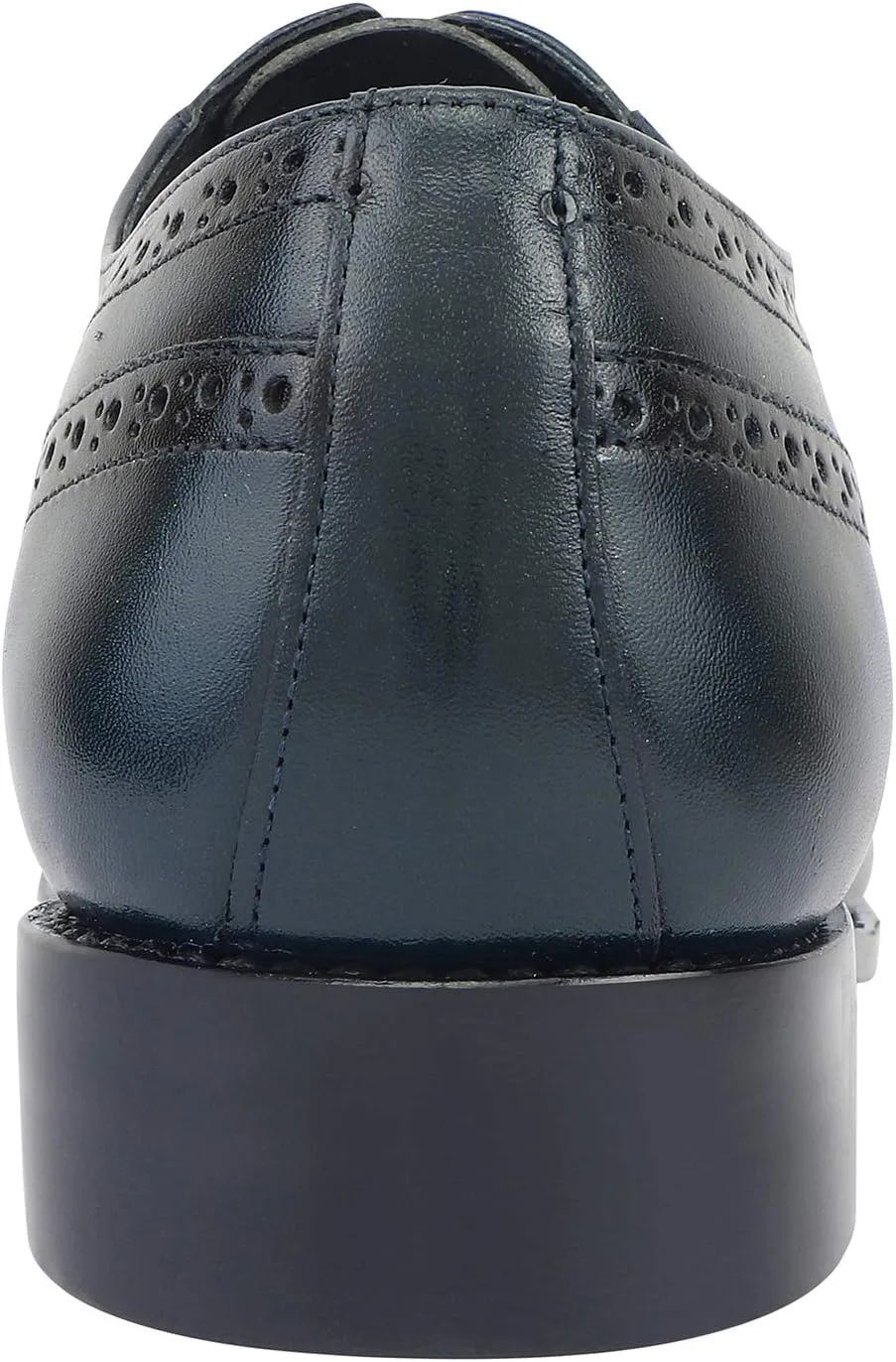 LIBERTYZENO Mens Genuine Leather Adults Wingtip Lace Up Oxford Dress Shoes for Easter Gift