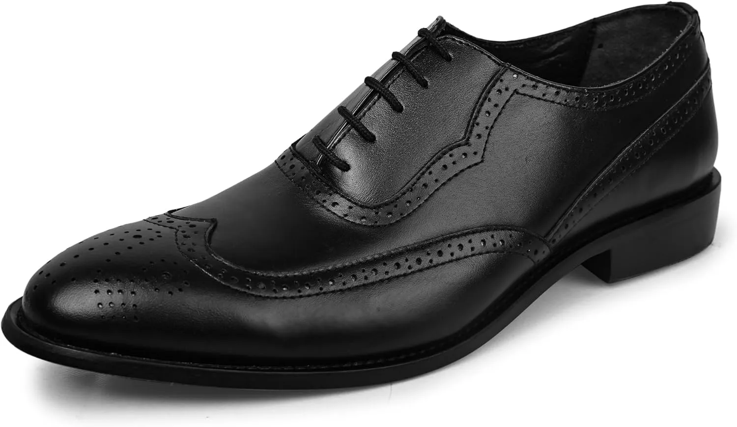 LIBERTYZENO Mens Genuine Leather Adults Wingtip Lace Up Oxford Dress Shoes for Easter Gift