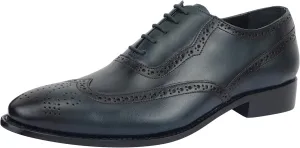 LIBERTYZENO Mens Genuine Leather Adults Wingtip Lace Up Oxford Dress Shoes for Easter Gift