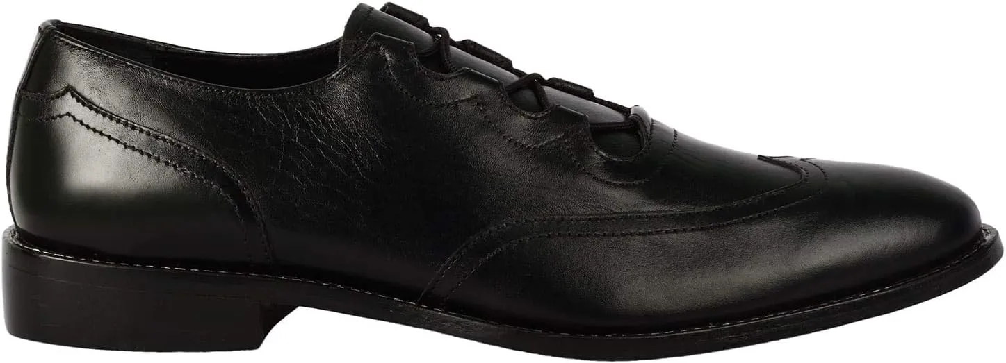 LIBERTYZENO Mens Genuine Leather Adults Wingtip Lace Up Oxford Dress Shoes for Easter Gift