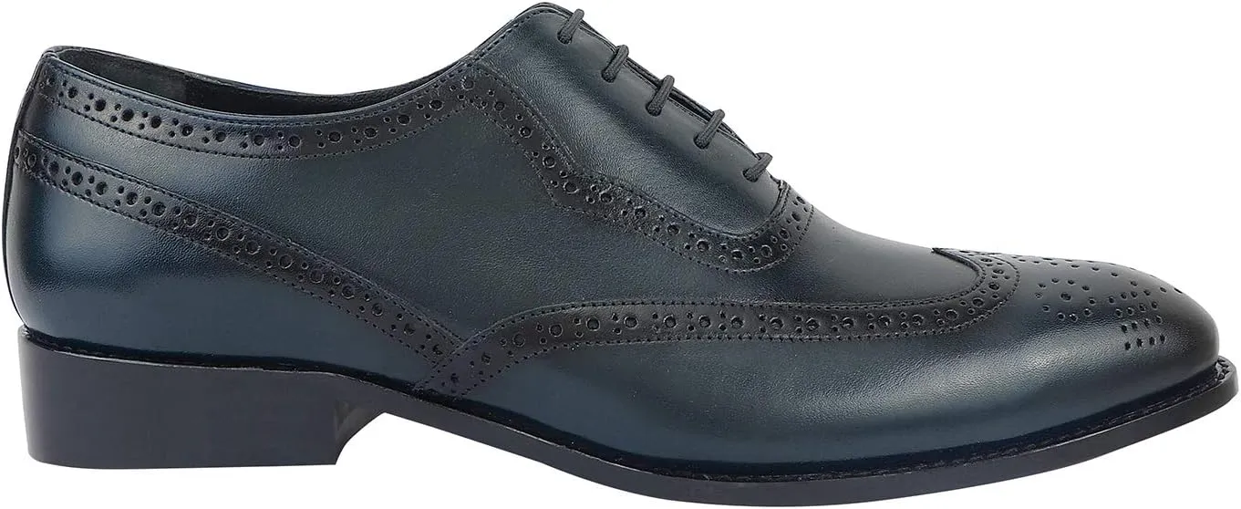LIBERTYZENO Mens Genuine Leather Adults Wingtip Lace Up Oxford Dress Shoes for Easter Gift