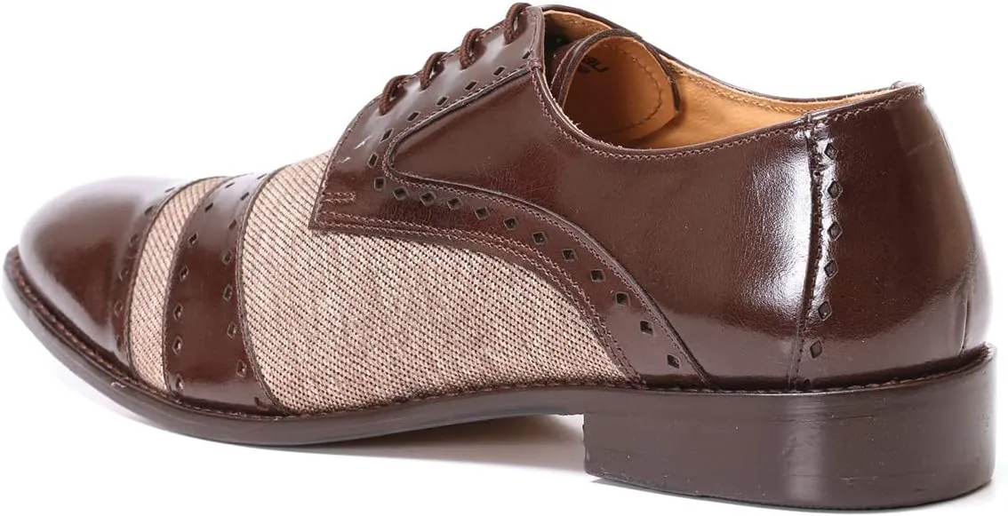 LIBERTYZENO Mens Genuine Leather Adults Wingtip Lace Up Oxford Dress Shoes for Prom Graduation