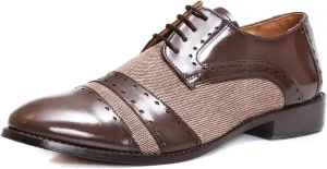 LIBERTYZENO Mens Genuine Leather Adults Wingtip Lace Up Oxford Dress Shoes for Prom Graduation
