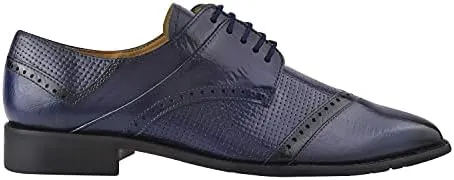 LIBERTYZENO Mens Genuine Leather Ostrich/EEL Print Lace Up Oxford Dress Shoes
