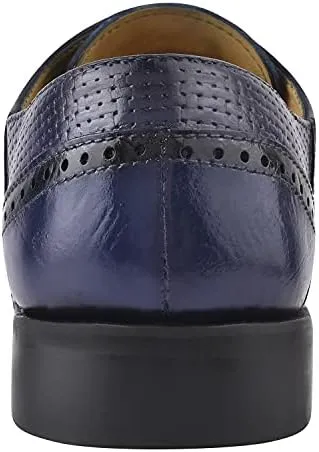 LIBERTYZENO Mens Genuine Leather Ostrich/EEL Print Lace Up Oxford Dress Shoes