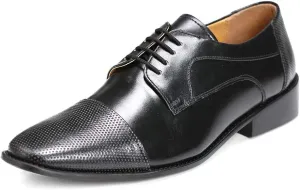 LIBERTYZENO Mens Hornback Print Genuine Leather Lace Up Oxford Dress Shoes
