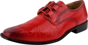 LIBERTYZENO Mens Hornback Print Genuine Leather Lace Up Oxford Dress Shoes