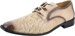 LIBERTYZENO Mens Hornback Print Genuine Leather Lace Up Oxford Dress Shoes