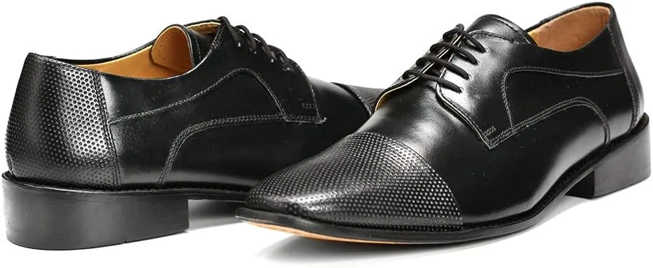 LIBERTYZENO Mens Hornback Print Genuine Leather Lace Up Oxford Dress Shoes