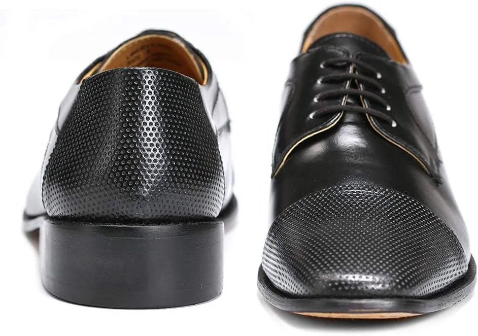 LIBERTYZENO Mens Hornback Print Genuine Leather Lace Up Oxford Dress Shoes