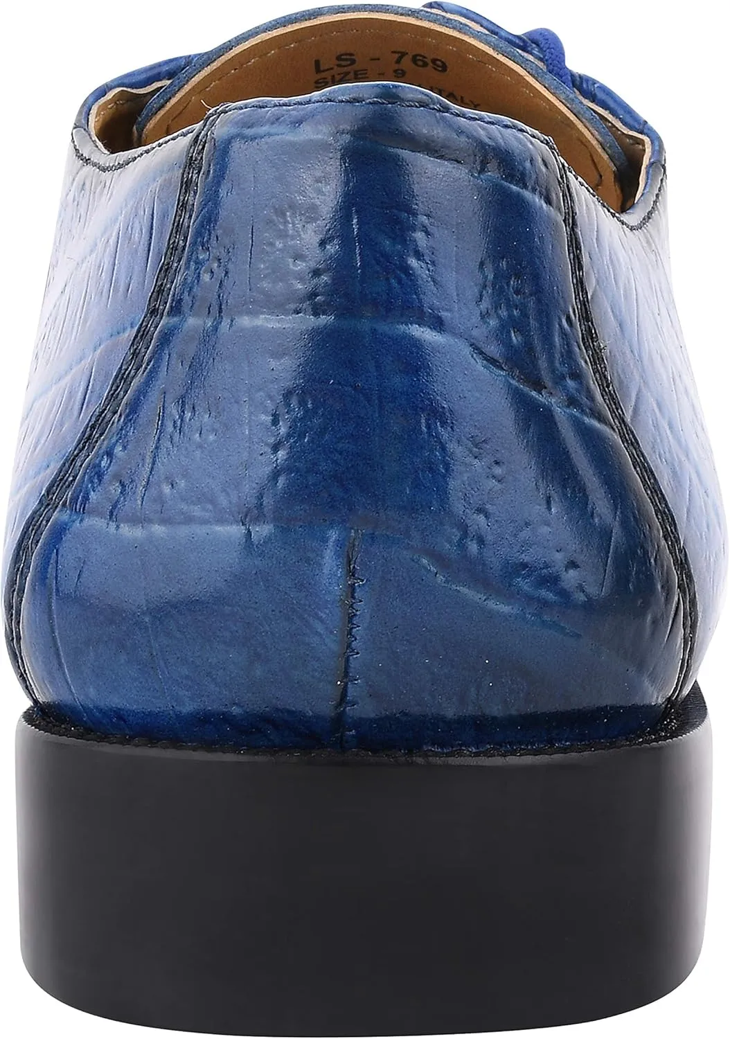 LIBERTYZENO Mens Plain & Animal Print Blue Genuine Leather Adults Lace Up Oxford Dress Shoes for Easter Gift
