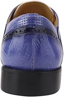 LIBERTYZENO Mens Plain & Animal Print Purple Genuine Leather Adults Slip On & Lace Up Oxford Dress Shoes/Prom Shoes for Prom Graduation
