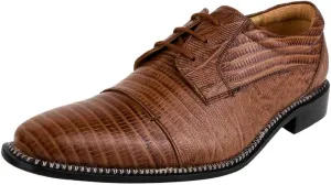 LIBERTYZENO Mens Plain & Lizard Print Genuine Leather Adults Lace Up Oxford Dress Shoes for Prom Graduation