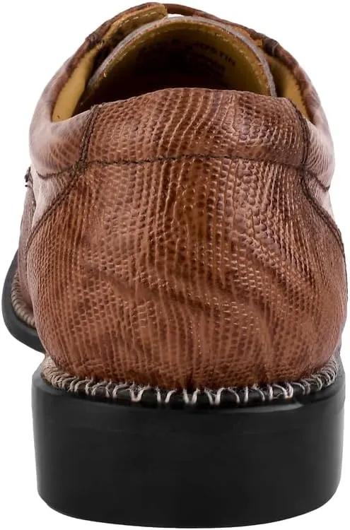 LIBERTYZENO Mens Plain & Lizard Print Genuine Leather Adults Lace Up Oxford Dress Shoes for Prom Graduation