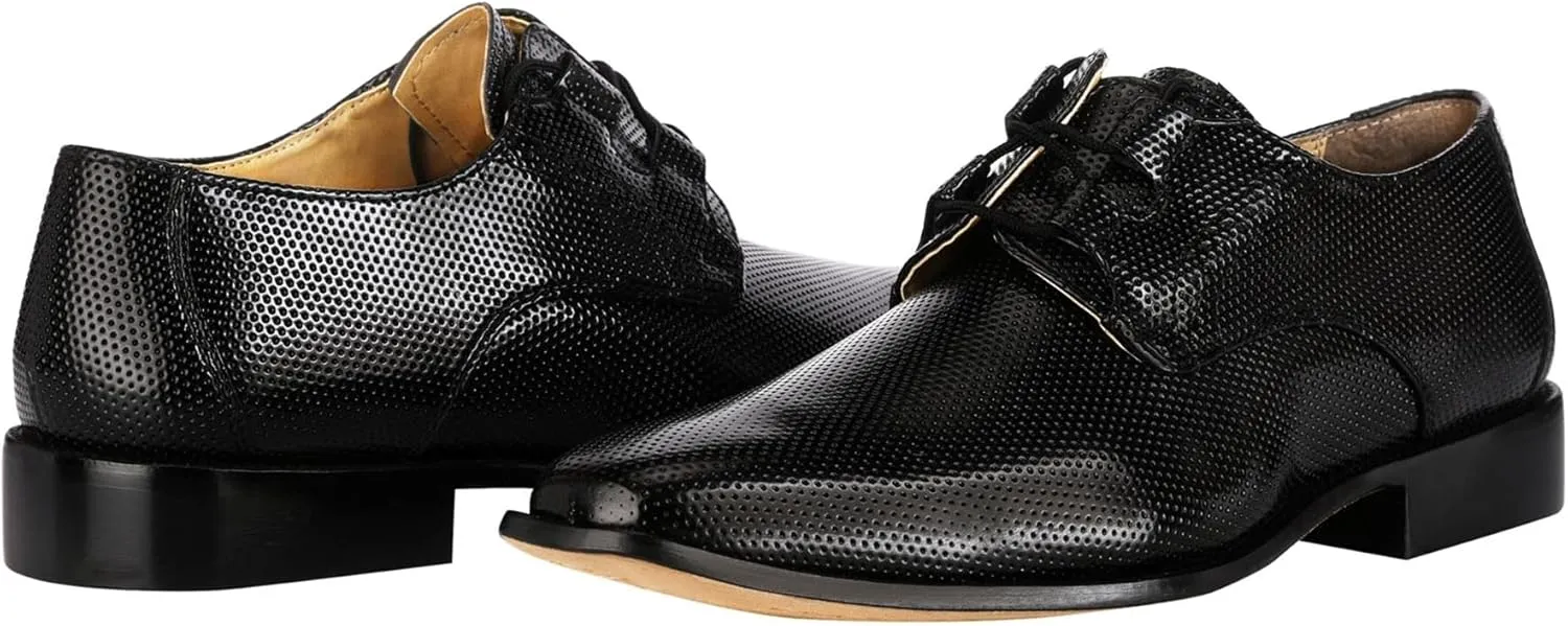 LIBERTYZENO Mens Tread Design Genuine Leather Adults Lace Up Oxford Dress Shoes for Easter Gift
