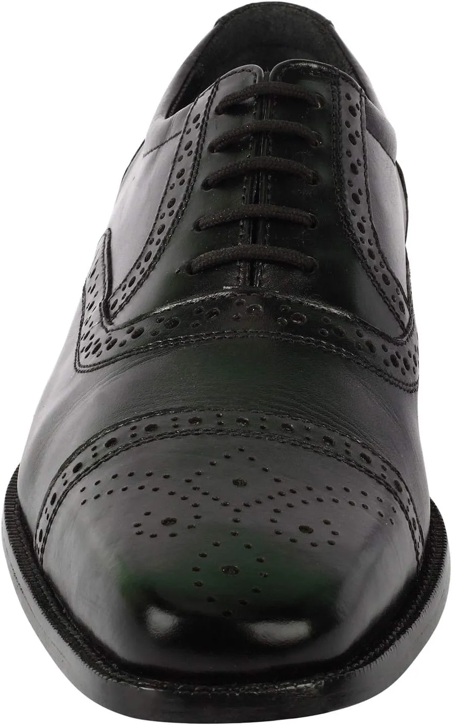 LIBERTYZENO Mens Wingtip Brogue Genuine Leather Adults Lace Up Oxford Dress Shoes for Prom Graduation
