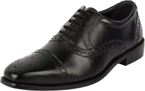 LIBERTYZENO Mens Wingtip Brogue Genuine Leather Adults Lace Up Oxford Dress Shoes for Prom Graduation