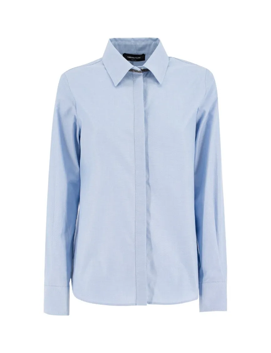 Light Blue Cotton Oxford Blouse