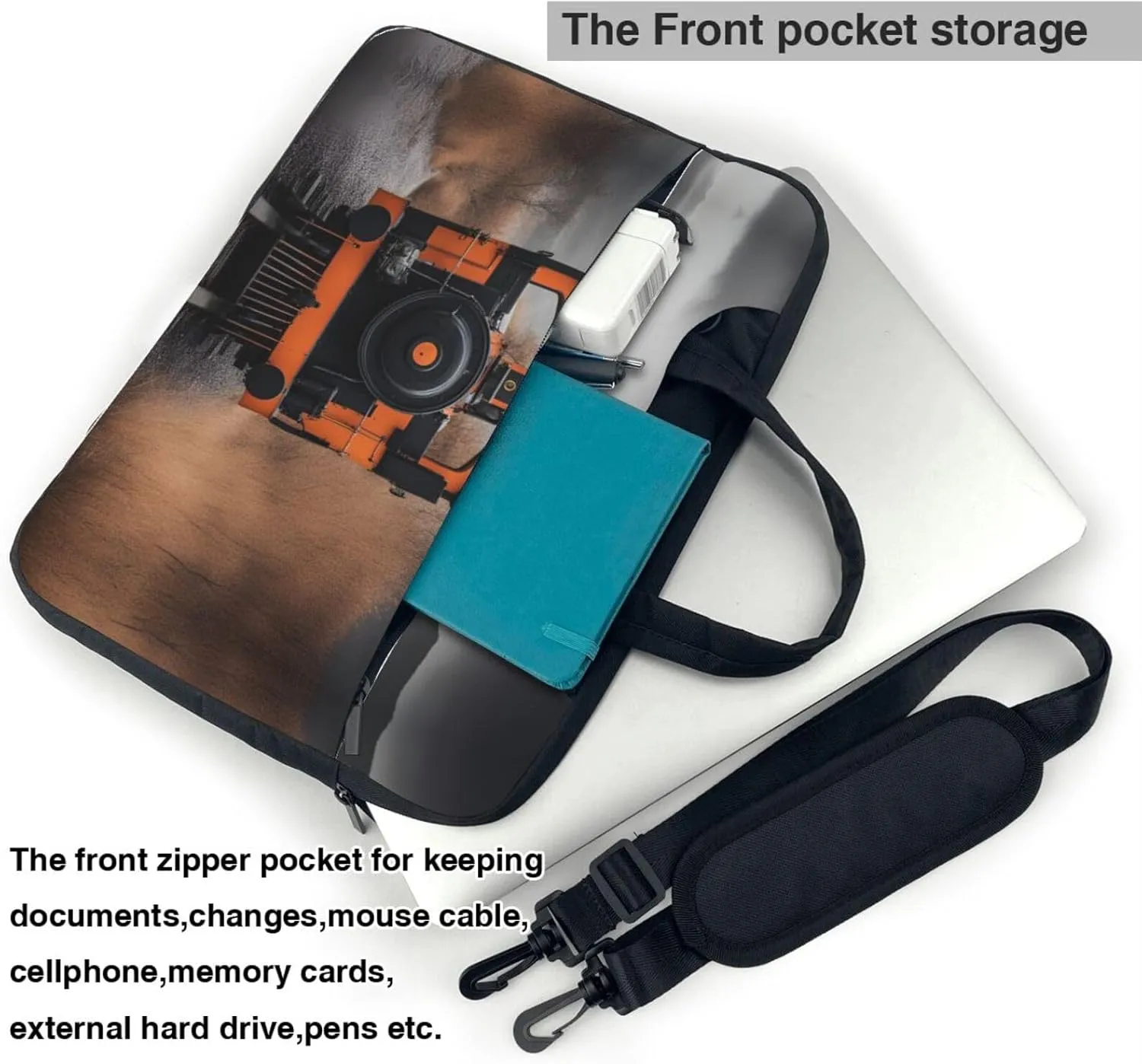 locomotive Print Laptop Case and Computer Bag - Versatile Laptop Bag for Men Laptop Shoulder Bag, Black