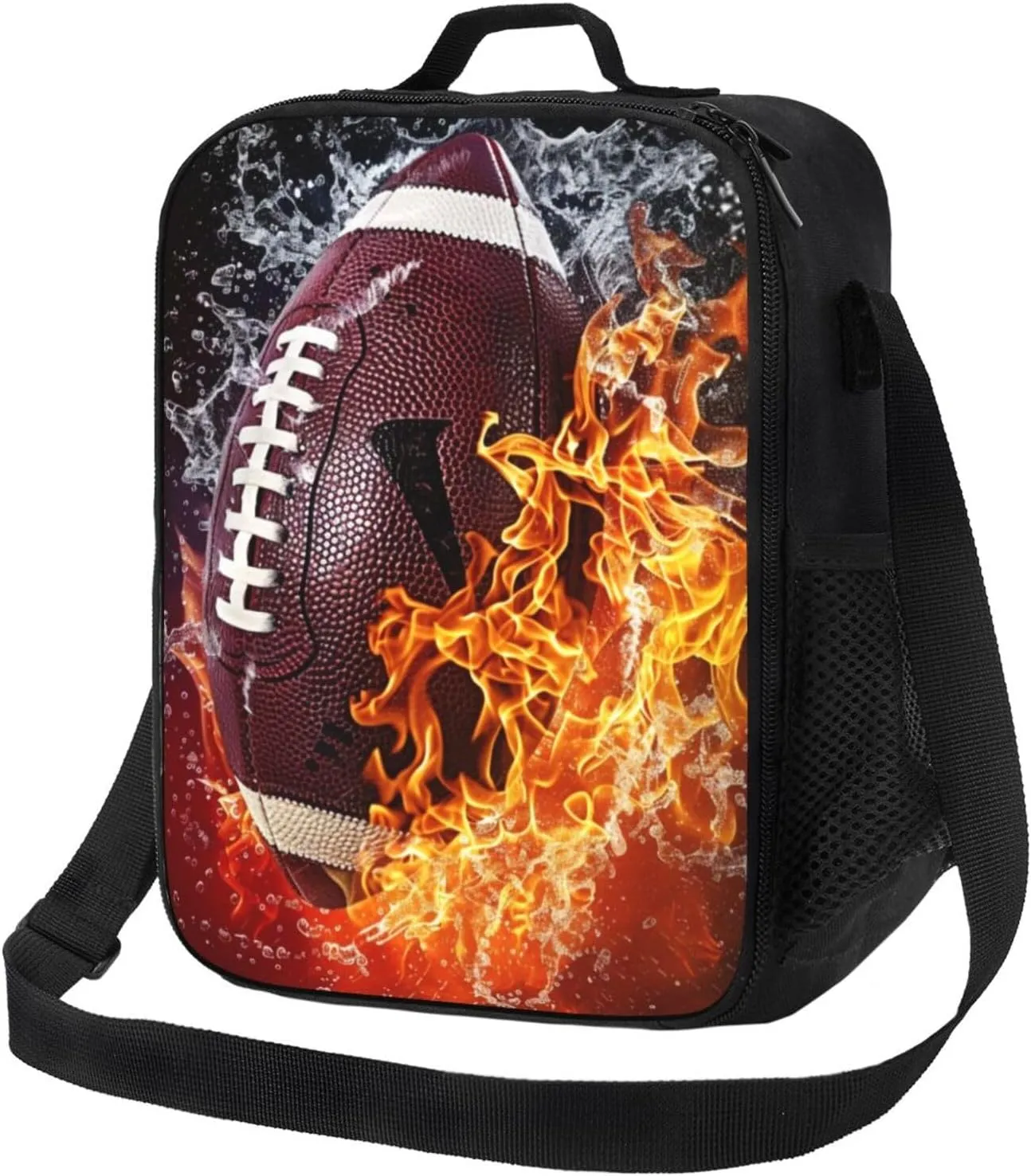Lunch Bag Women Men Football Lunch Box Lunch Tote Bag Portable With Adjustable Shoulder Strap Insulated Cooler for Work Offices Camping Picnic Beach Hiking