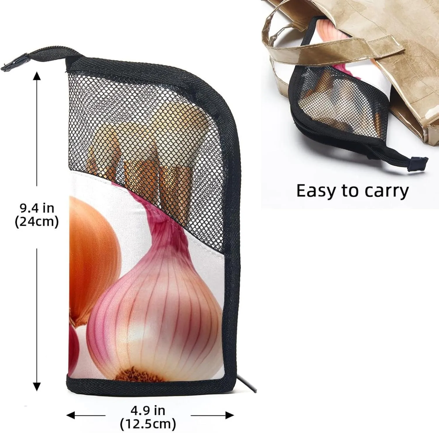 Makeup Bag Small,Makeup Travel Bag,Vegetables Onion and Garlic,Makeup Organizer Bag