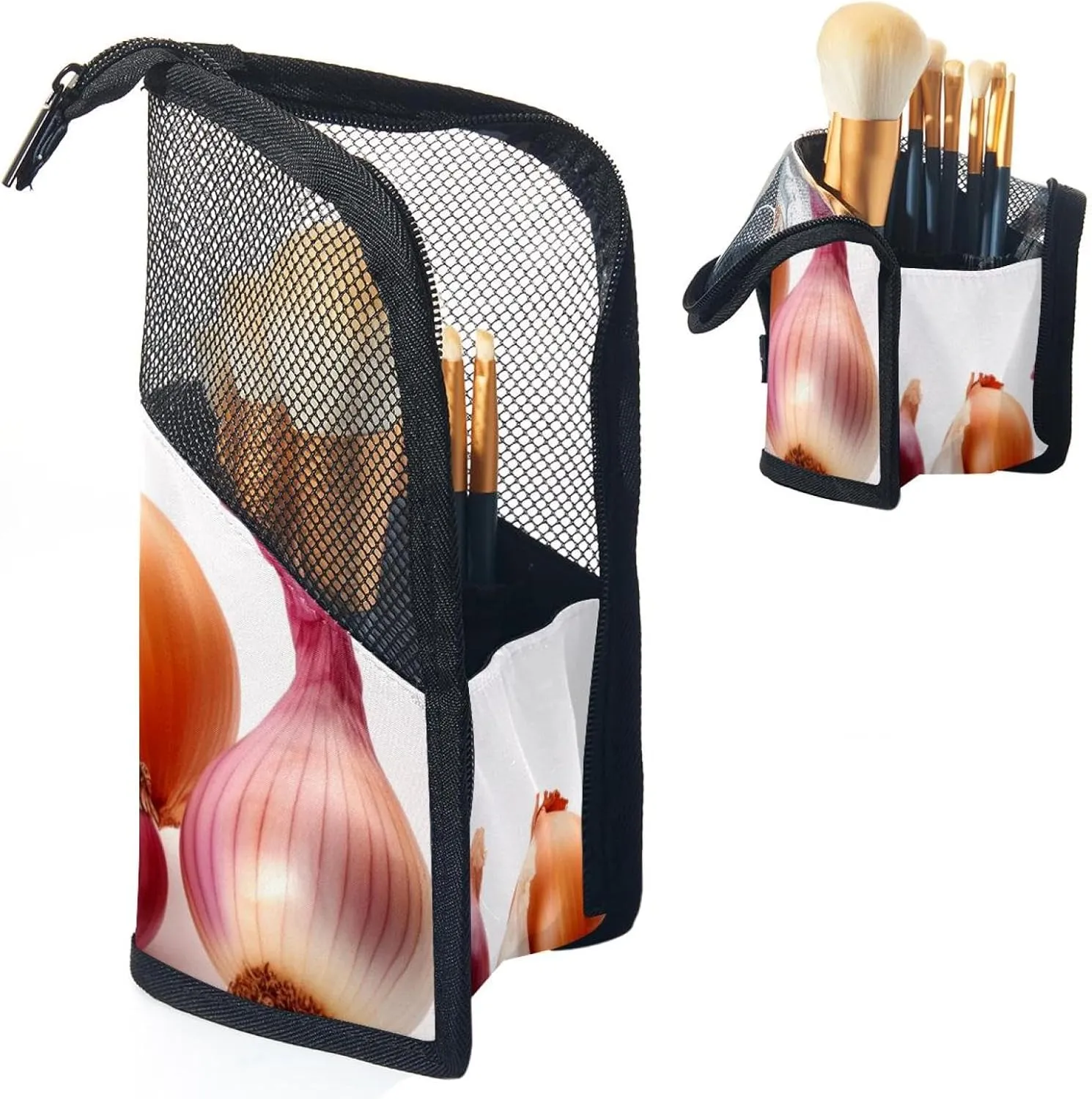 Makeup Bag Small,Makeup Travel Bag,Vegetables Onion and Garlic,Makeup Organizer Bag