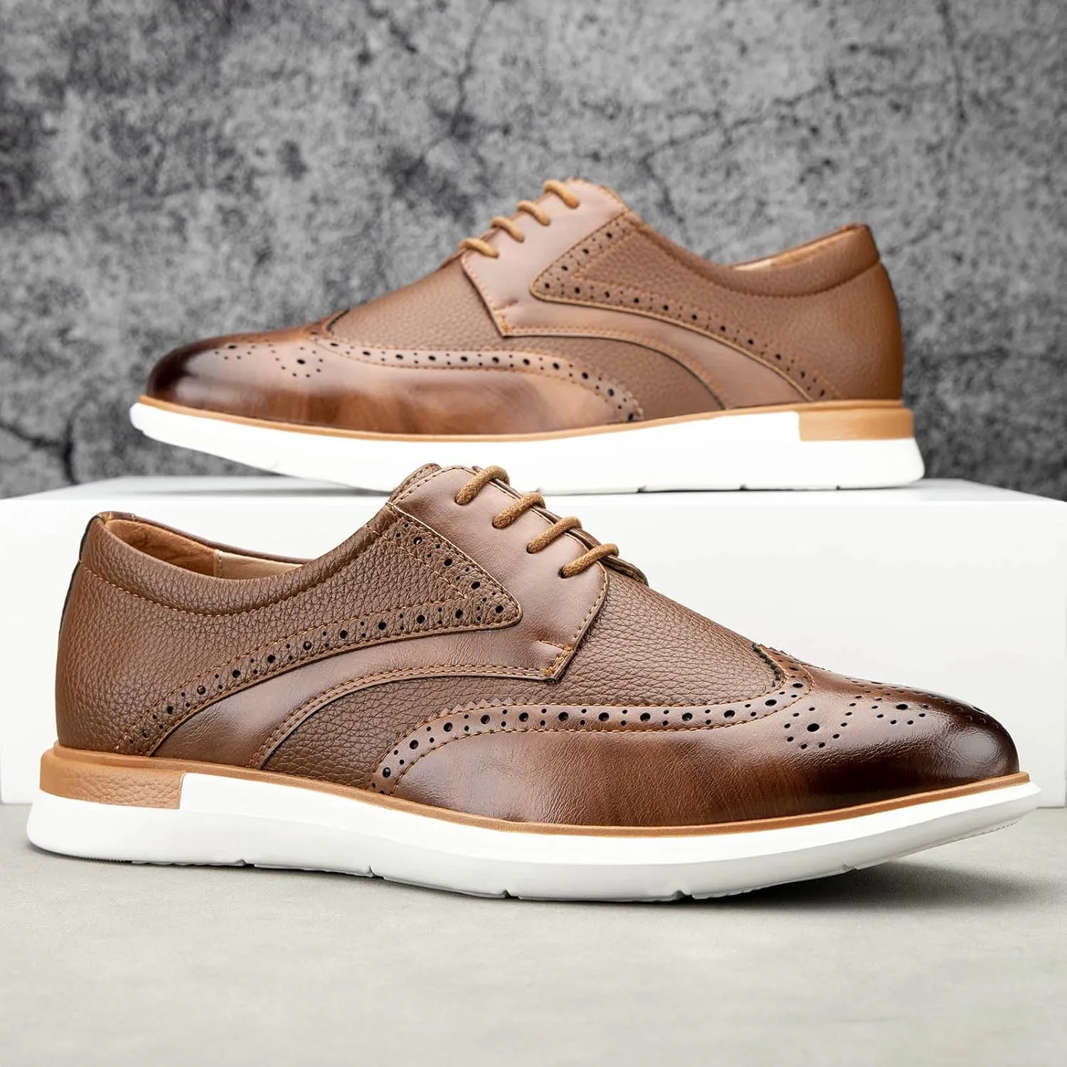 Meijiana Men's Oxfords Casual Dress Shoes Leather Lace Up Shoes for Men Business Oxford Shoes