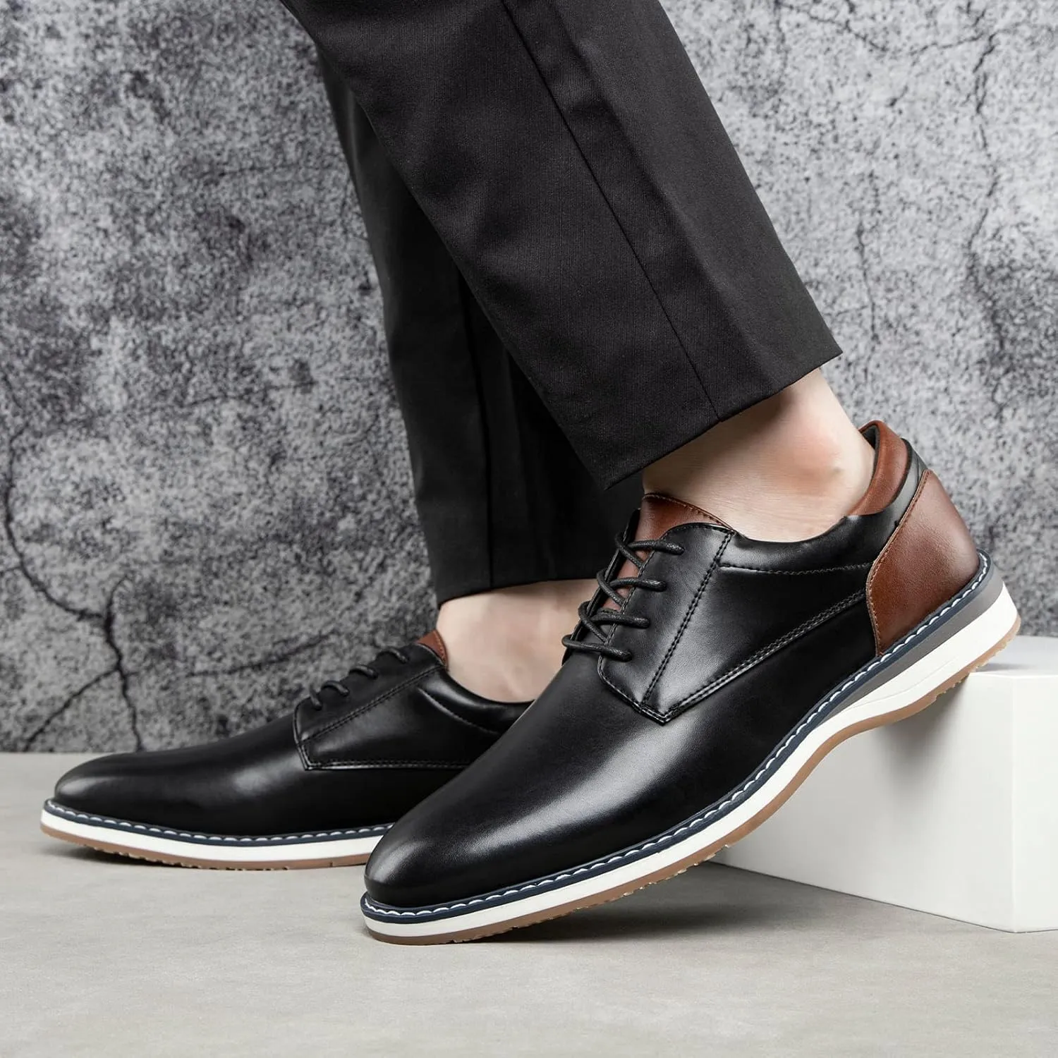 Meijiana Men's Oxfords Casual Dress Shoes Leather Lace Up Shoes for Men Business Oxford Shoes