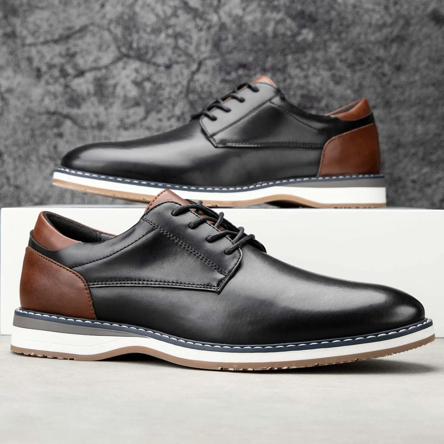 Meijiana Men's Oxfords Casual Dress Shoes Leather Lace Up Shoes for Men Business Oxford Shoes