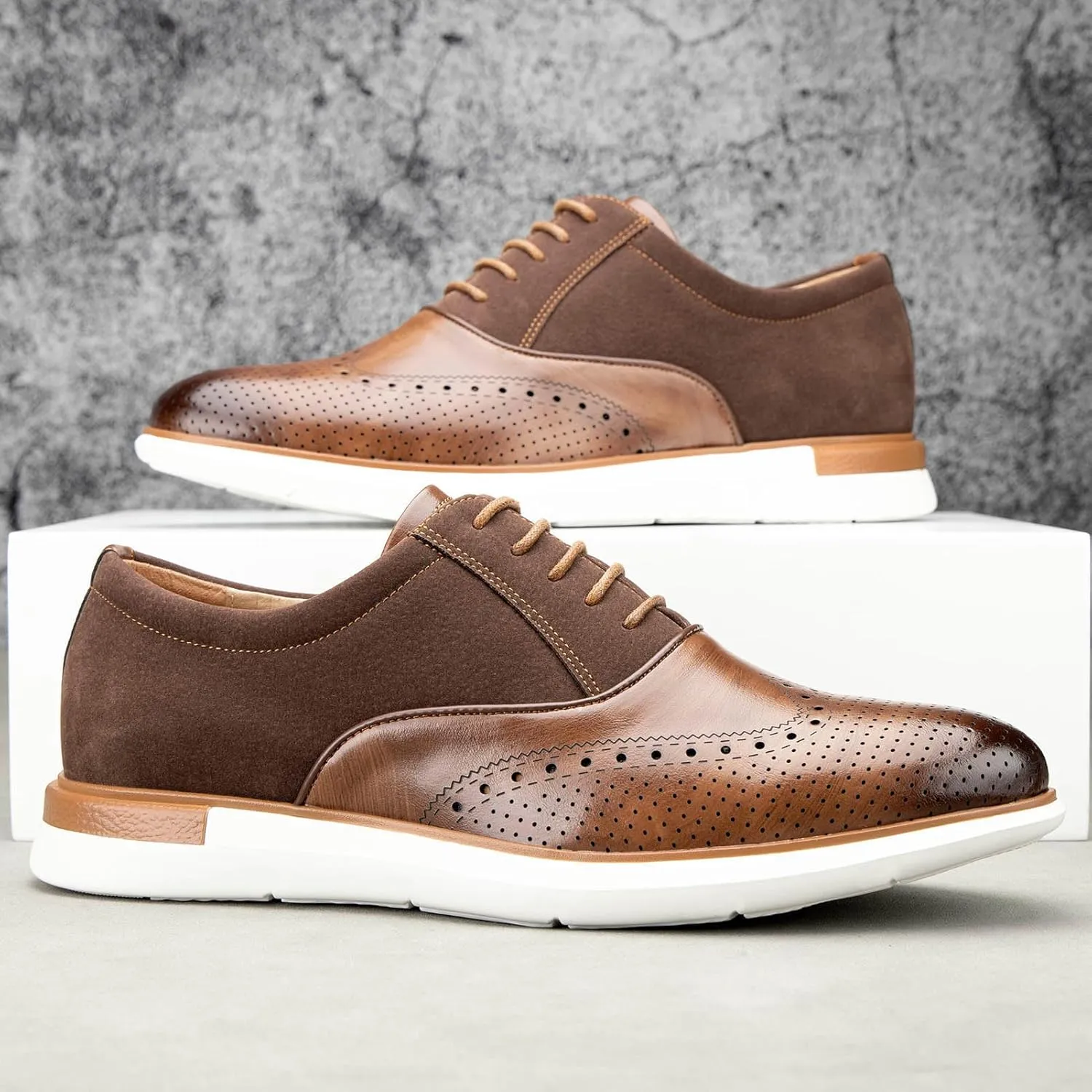 Meijiana Men's Oxfords Casual Dress Shoes Leather Lace Up Shoes for Men Business Oxford Shoes