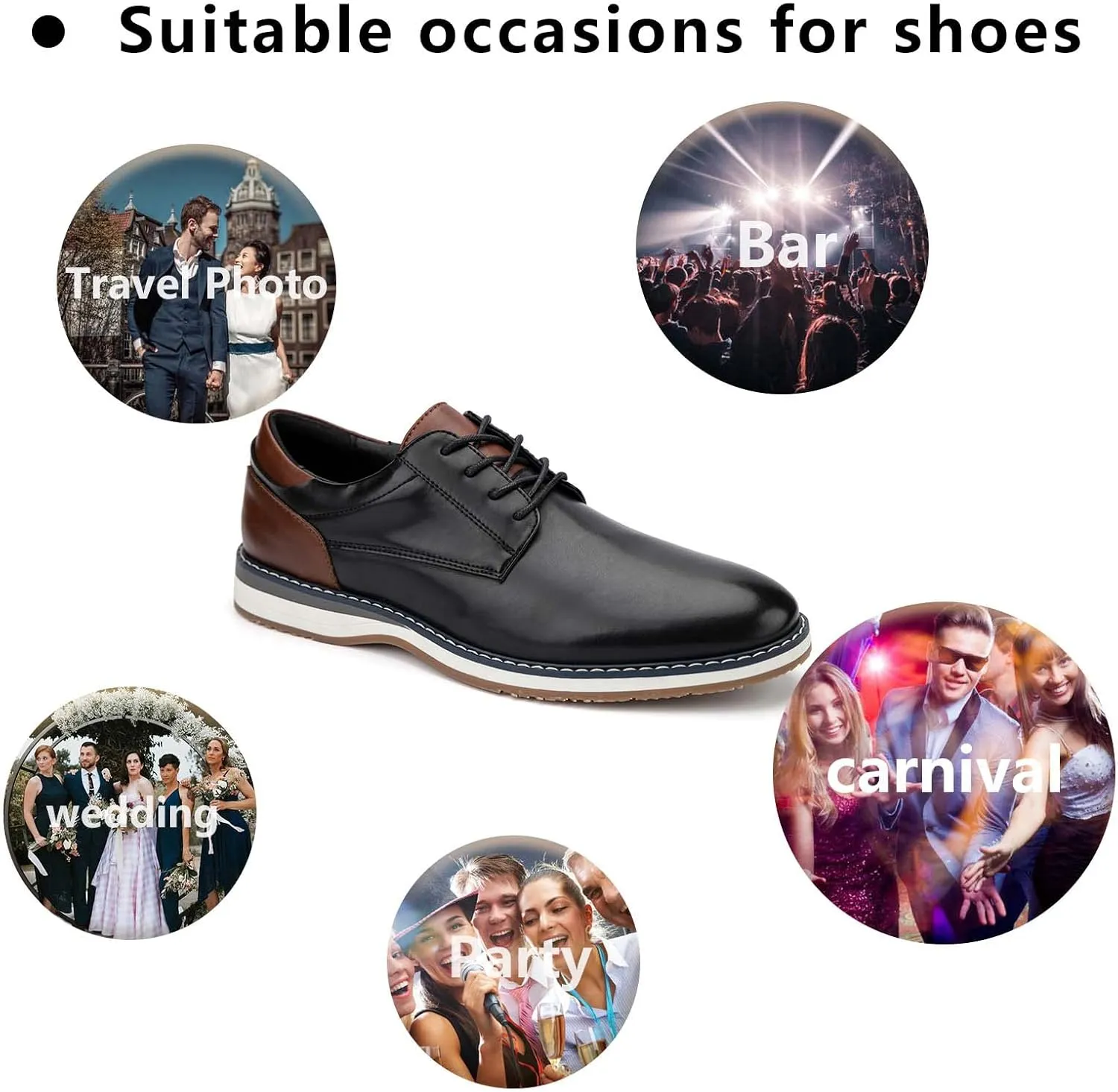 Meijiana Men's Oxfords Casual Dress Shoes Leather Lace Up Shoes for Men Business Oxford Shoes