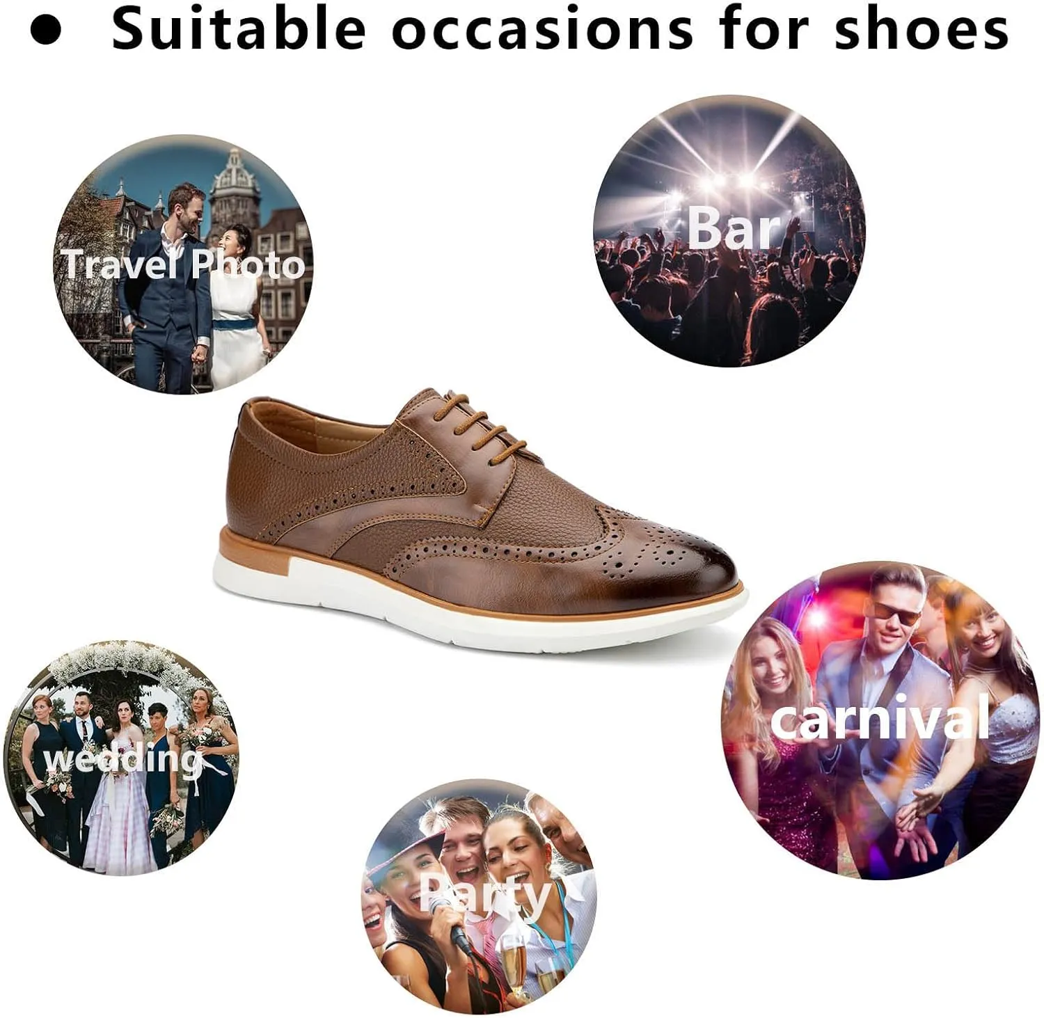 Meijiana Men's Oxfords Casual Dress Shoes Leather Lace Up Shoes for Men Business Oxford Shoes