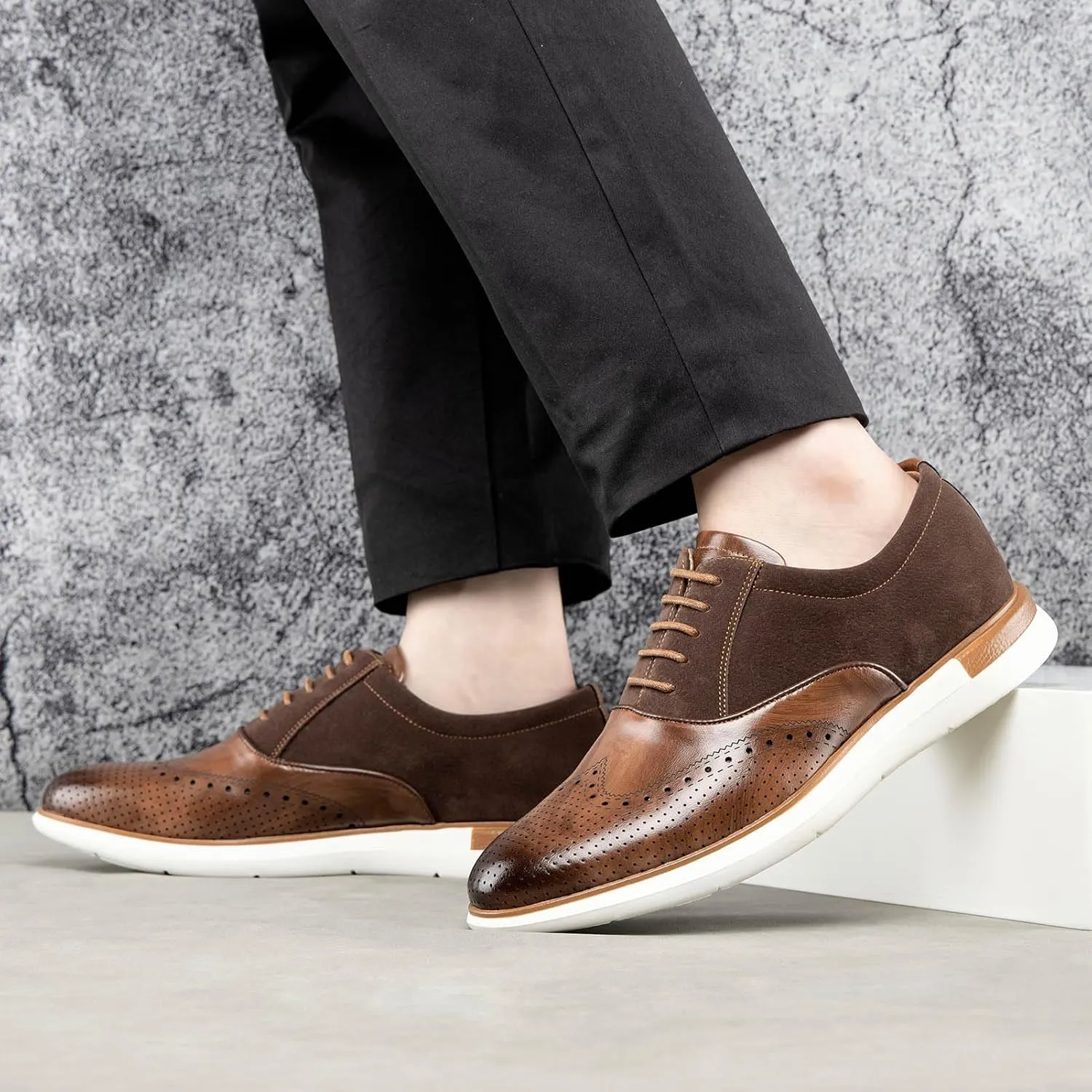 Meijiana Men's Oxfords Casual Dress Shoes Leather Lace Up Shoes for Men Business Oxford Shoes